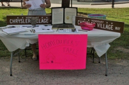 Chrysler Village Homeowners' Table. Courtesy Barb Ziegler.